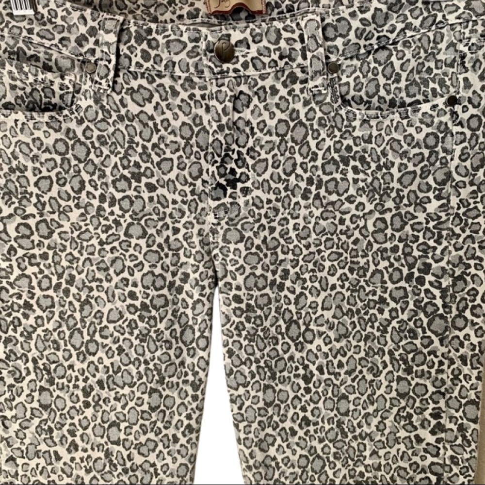 PAIGE Peg Skinny Jeans Grey Animal Print Mid-Rise Ankle Stretch Size 30 - Picture 8 of 14
